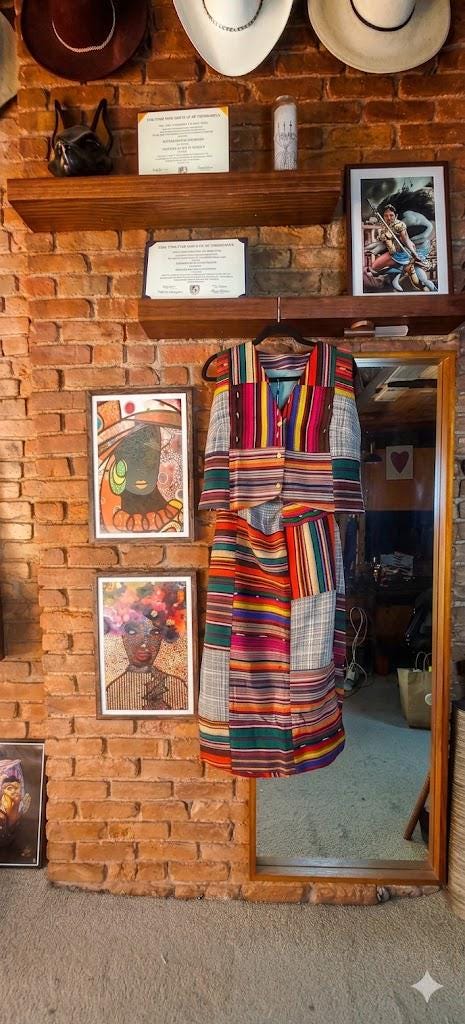 Rainbow Ikat Patchwork Vest Dress Set • Artisan Woven Textile • Slow Fashion Made to Order