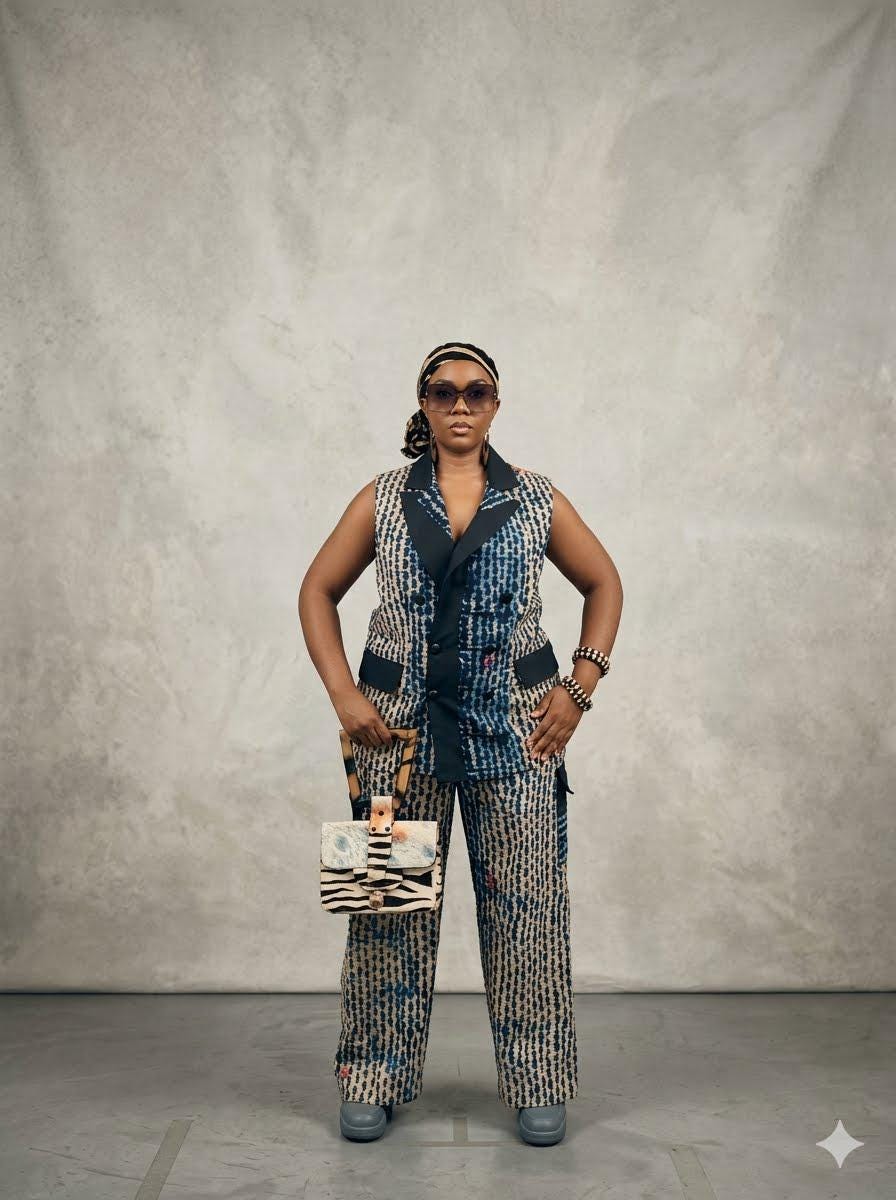 Afrocentric Vest and Cargo Pant Set • Handmade Gender-Neutral Fashion