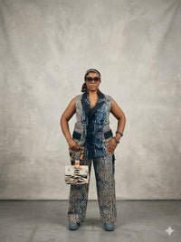 Afrocentric Vest and Cargo Pant Set • Handmade Gender-Neutral Fashion