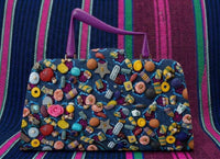 Ankara Bead Embellished Statement Bag | 3D Printed Purple Handle | Handmade in Ghana