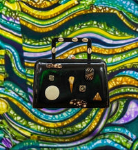 Black Leather Statement Bag - Gala, Formal Event, Date Night, Girls' Night Out, Wedding