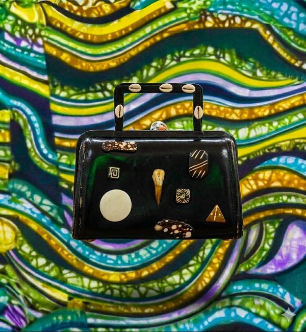 Black Leather Statement Bag - Gala, Formal Event, Date Night, Girls' Night Out, Wedding