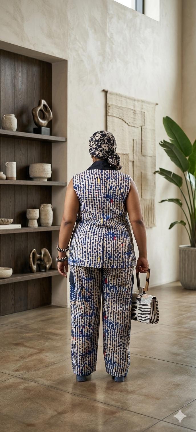 Afrocentric Vest and Cargo Pant Set • Handmade Gender-Neutral Fashion